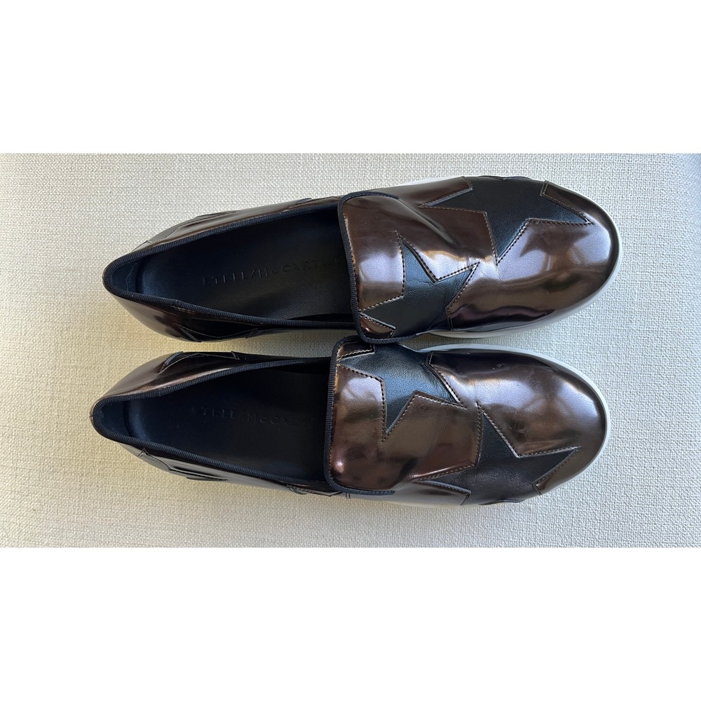 Stella McCartney Binx Metallic Star Platform Slip On Sneakers Bronze Black 37 - Picture 7 of 9